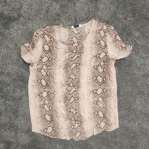 Equipment Brown and Cream Snake Print Blouse